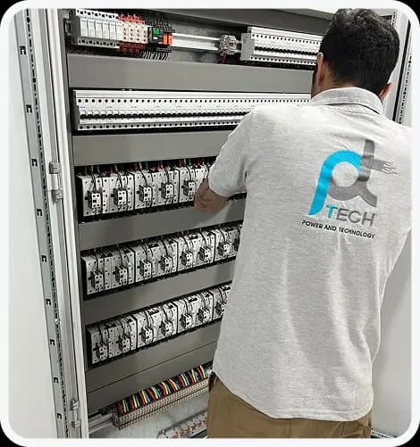 P-TECH worker installing electrical equipment